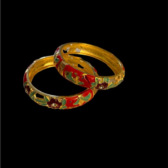 Unbranded Jewelry - 2 Vintage Beautiful Enamel Bangles
